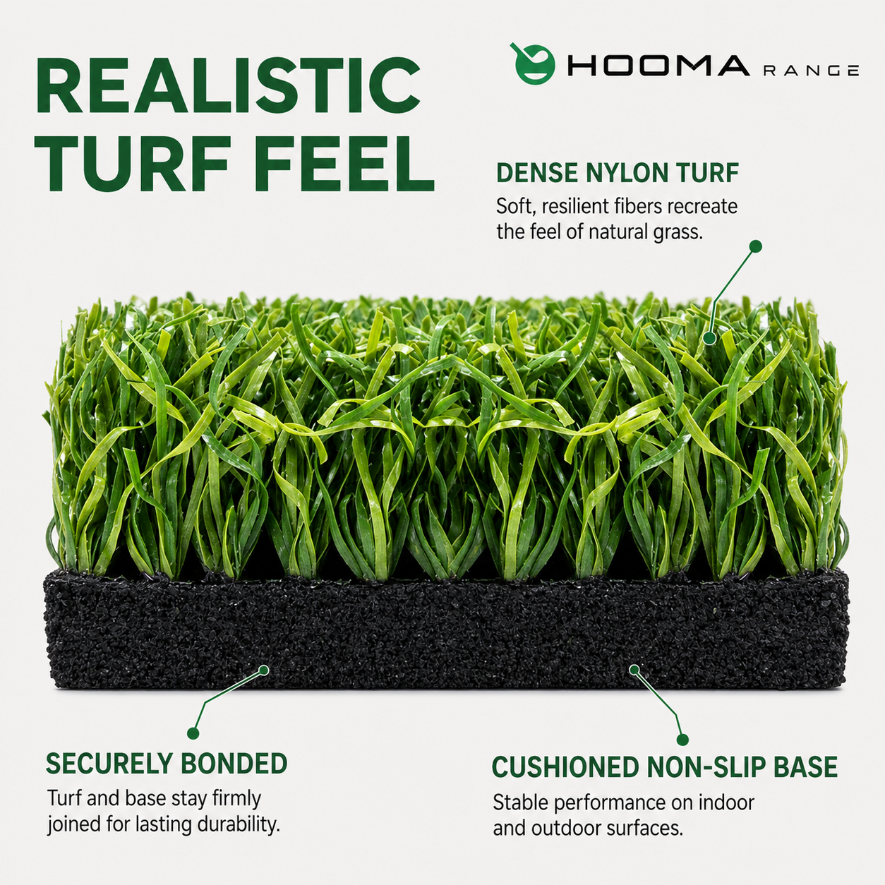 HOOMA RANGE Golf Hitting Mat – 100 × 150 cm