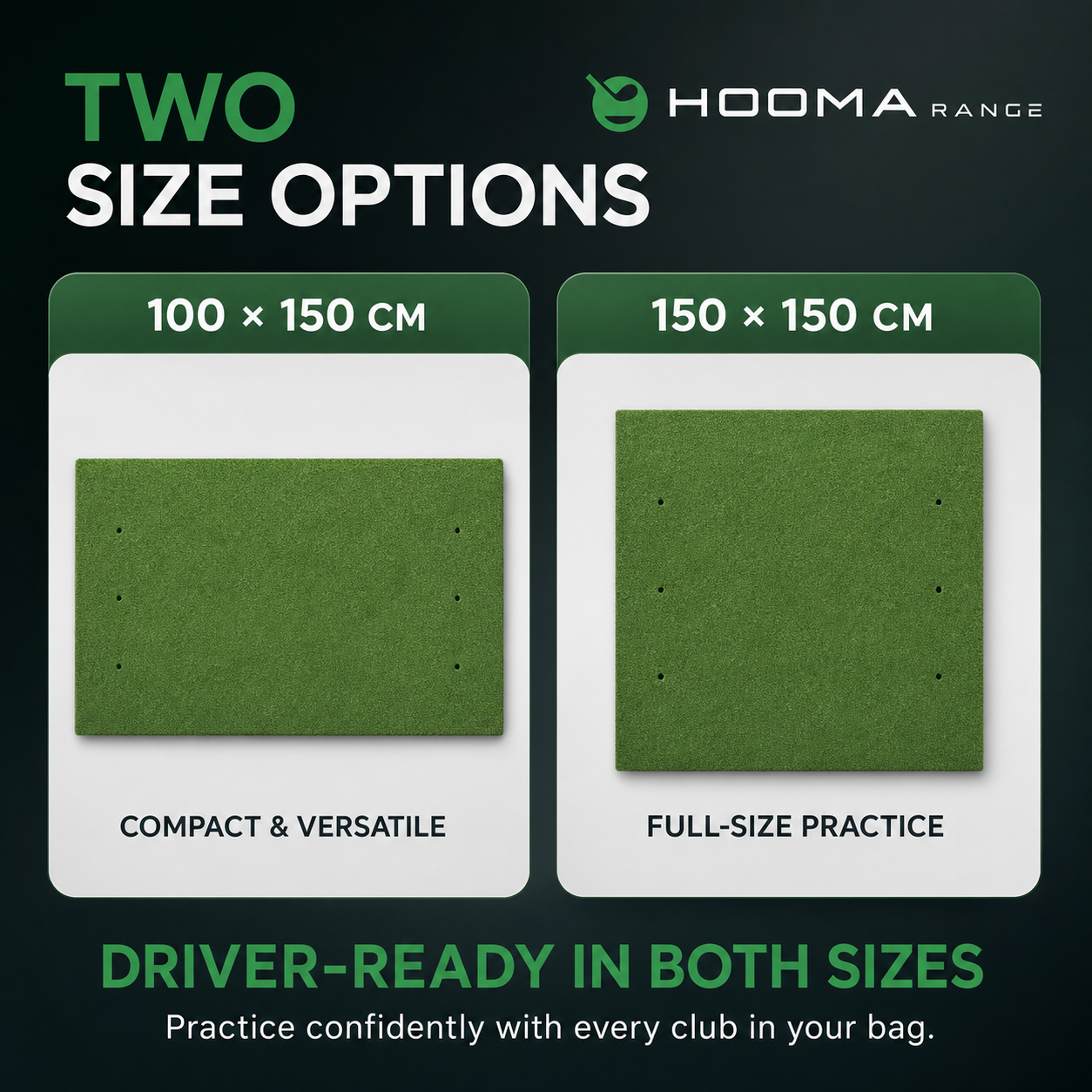 HOOMA RANGE Golf Hitting Mat – 100 × 150 cm