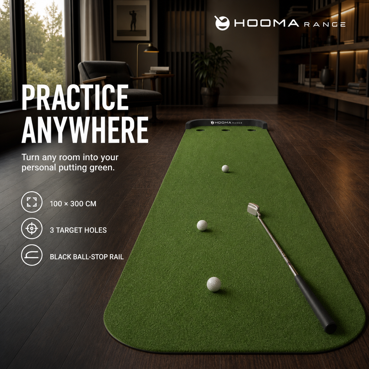 HOOMA RANGE rectangular putting mat